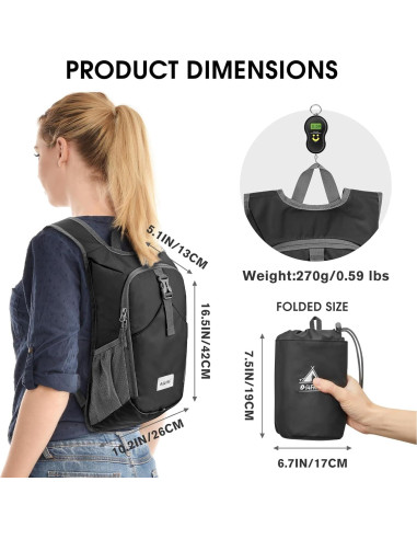 Mochila de Senderismo Plegable G4Free 10L Resistente al Agua