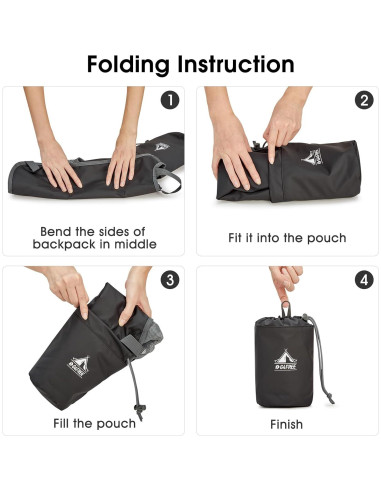 Mochila de Senderismo Plegable G4Free 10L Resistente al Agua