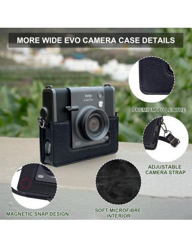 Funda de Cuero Retro WOGOZAN para Fujifilm Instax Wide EVO