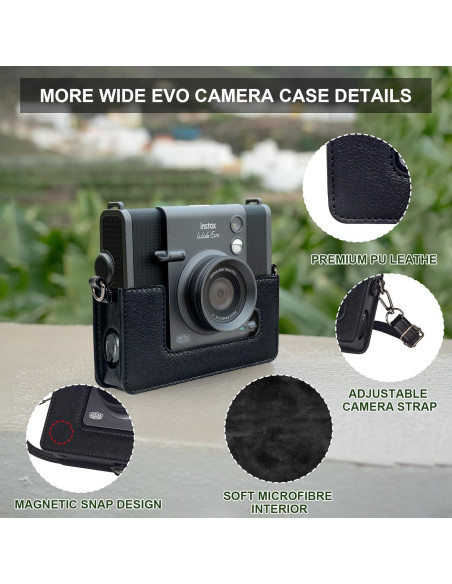 Funda de Cuero Retro WOGOZAN para Fujifilm Instax Wide EVO