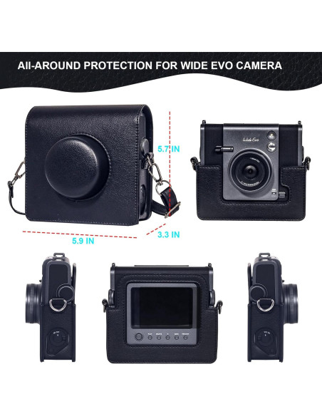 Funda de Cuero Retro WOGOZAN para Fujifilm Instax Wide EVO