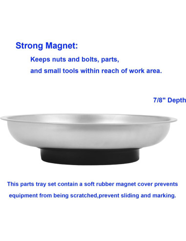 Bandeja Magnética Redonda Acero Inoxidable 3 Piezas 15.24 cm