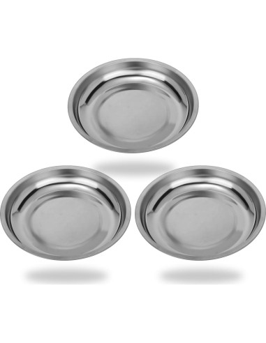 Bandeja Magnética Redonda Acero Inoxidable 3 Piezas 15.24 cm