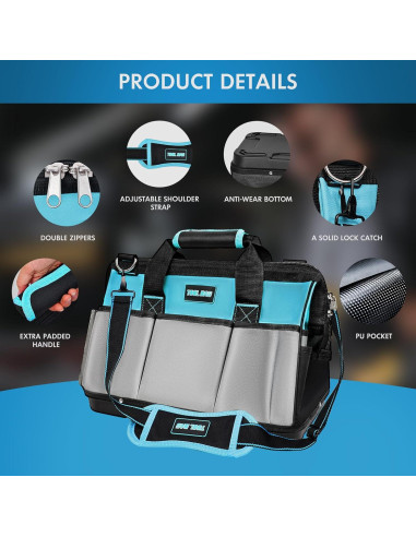 Bolsa de Herramientas 40 cm PREMJIN Azul con 23 Compartimentos