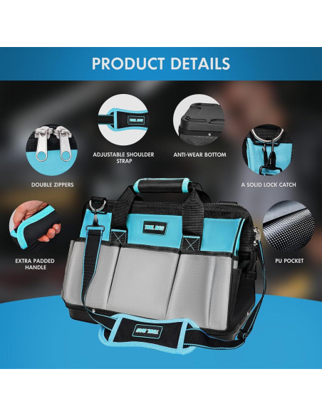 Bolsa de Herramientas 40 cm PREMJIN Azul con 23 Compartimentos