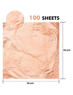 Hojas de Cobre Rosa Metálico KraftiSky - 100 Piezas 14x14 cm 2