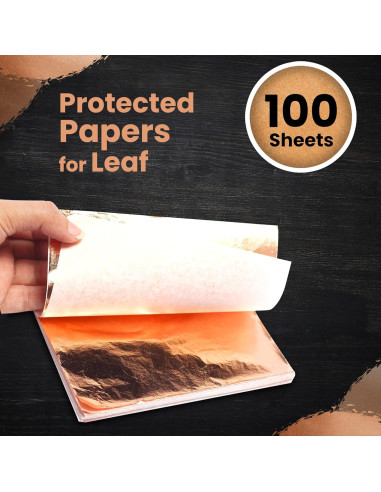 Hojas de Cobre Rosa Metálico KraftiSky - 100 Piezas 14x14 cm