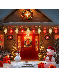 Luces de Camino Jumbo C9 Navidad 5 LED Rojo y Blanco 3.2m 2