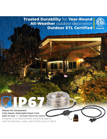 Cinta de Luz LED 6.1m WYZworks Impermeable Blanco Cálido