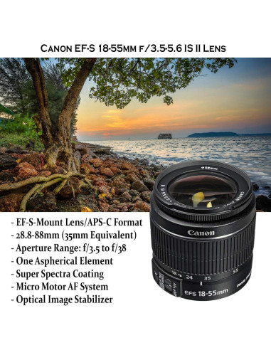 Cámara DSLR Canon EOS Rebel T7 + Lente 18-55mm + Accesorios