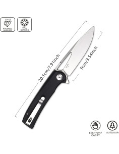 Cuchillo Plegable Sitivien ST126 Negro, Hoja D2 9 cm, Mango G10 2