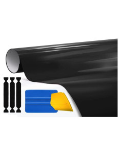 Vinilo Automotriz Gloss Negro VViViD 30.48x152.4cm con Kit 3M
