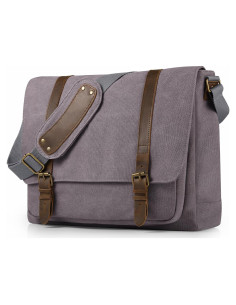 Bolsa Mensajera de Lona SMRITI para Laptop 15.6" Gris