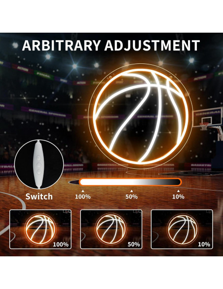 Luz de Neón Baloncesto HancraStore 32cm Regulable USB