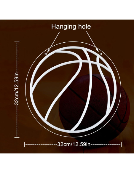 Luz de Neón Baloncesto HancraStore 32cm Regulable USB