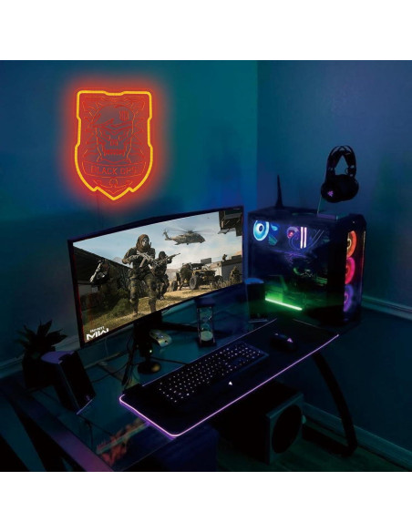 Señal Neón LED Llamada Duty lmprintNook 28x38 cm Rojo