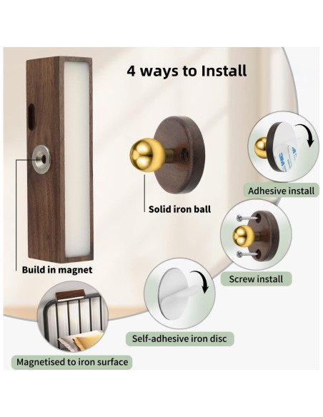 Apliques de Pared LED ROLiGHTiC, 2 Luces Inalámbricas Regulables