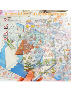 4 Sets de Pegatinas 3D DIY Affoto - Manualidades Creativas 2