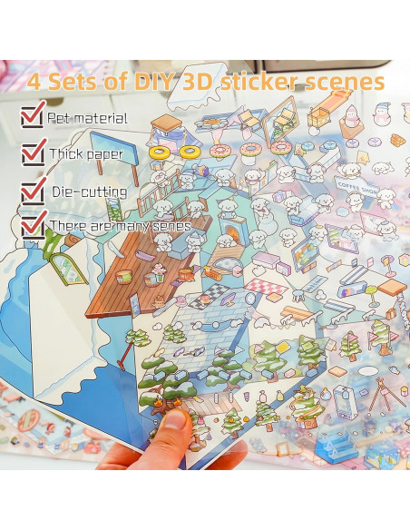 4 Sets de Pegatinas 3D DIY Affoto - Manualidades Creativas