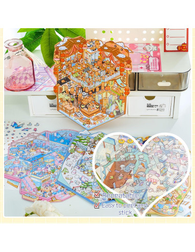 4 Sets de Pegatinas 3D DIY Affoto - Manualidades Creativas