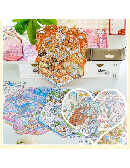 4 Sets de Pegatinas 3D DIY Affoto - Manualidades Creativas