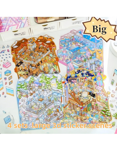 4 Sets de Pegatinas 3D DIY Affoto - Manualidades Creativas