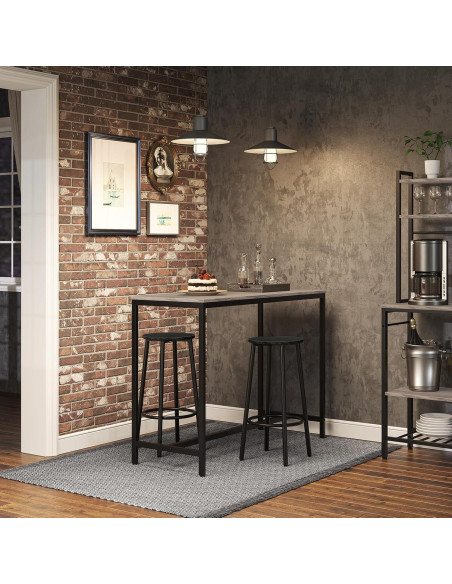 Conjunto de Taburetes de Bar HOOBRO Negro BK03BY01N1 30x64cm