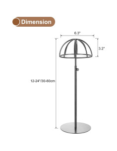 Soporte de Exhibición de Sombreros uxcell - Metal Ajustable 2 Pzas 2