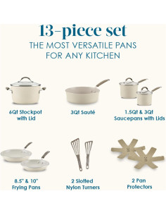 Juego de Ollas y Sartenes Antiadherentes Rachael Ray 13 Piezas 2