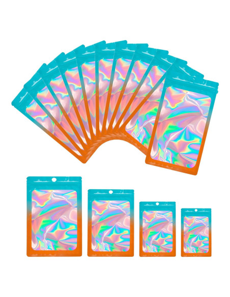 Bolsas de Mylar Holográficas Reutilizables 100 PCS 6.1x9.9 cm