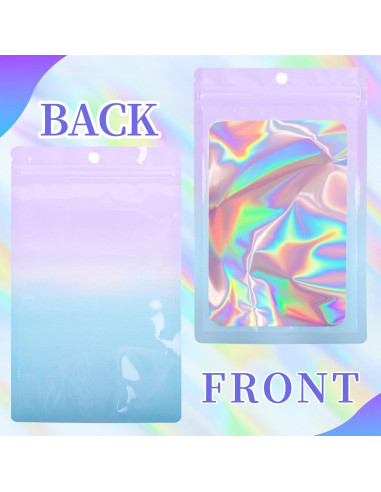 Bolsas de Mylar Holográficas Reutilizables 100 PCS 6.1x9.9 cm
