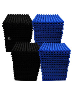 48 Paneles Acústicos Espuma Aislante de Sonido 30x30 cm