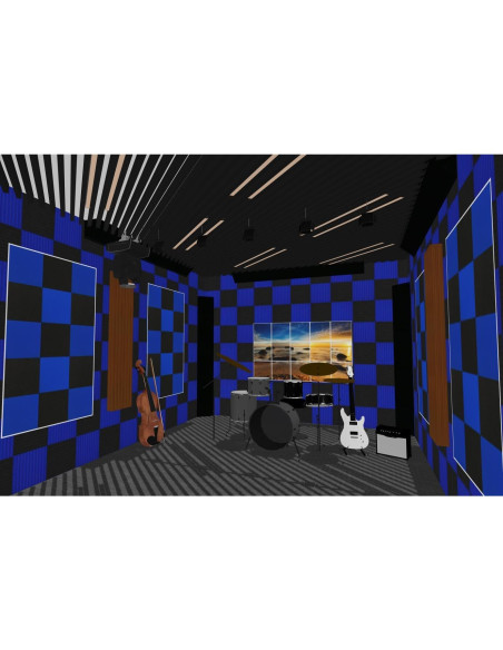 48 Paneles Acústicos Espuma Aislante de Sonido 30x30 cm