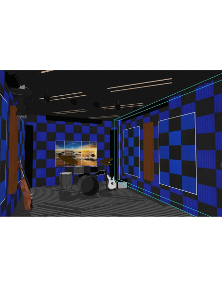 48 Paneles Acústicos Espuma Aislante de Sonido 30x30 cm