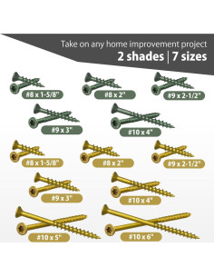 Tornillos para Deck GRRRGOOO 3.18 cm Dorado 100 Pcs 2