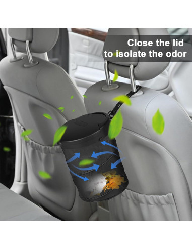 Basurero de Coche Kincown Plegable con Tapa 15x15x20.5cm