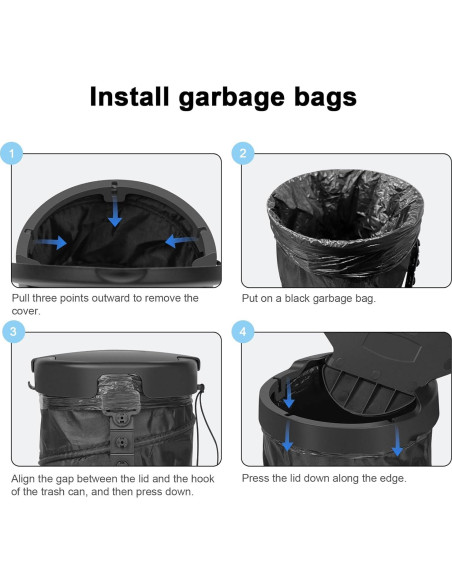 Basurero de Coche Kincown Plegable con Tapa 15x15x20.5cm