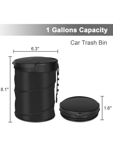 Basurero de Coche Kincown Plegable con Tapa 15x15x20.5cm