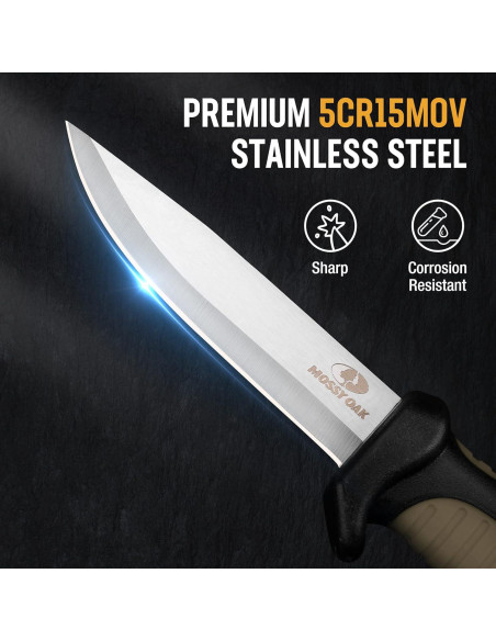Cuchillo de Exterior Mossy Oak 4" Acero Inoxidable Marrón