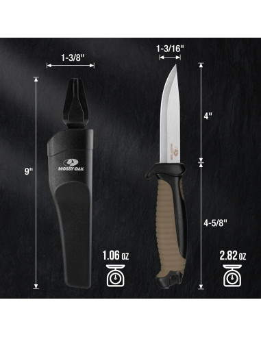 Cuchillo de Exterior Mossy Oak 4" Acero Inoxidable Marrón