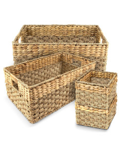 Cestas de Almacenamiento Tejidas Naturales Recursos del Hogar