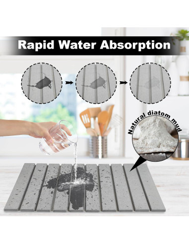 Alfombrilla de Secado de Piedra AVOWB.T.Q 60x39cm Antideslizante