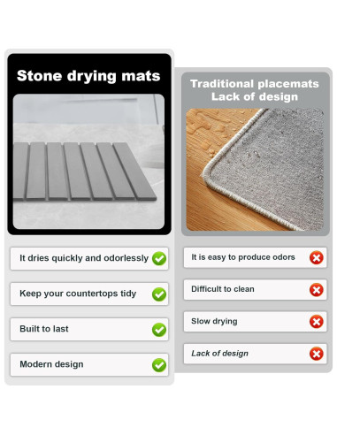 Alfombrilla de Secado de Piedra AVOWB.T.Q 60x39cm Antideslizante