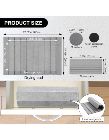 Alfombrilla de Secado de Piedra AVOWB.T.Q 60x39cm Antideslizante