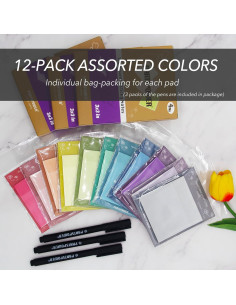 Notas Adhesivas Transparentes PARTSPOWER 3x3 cm 12 Paquetes 2