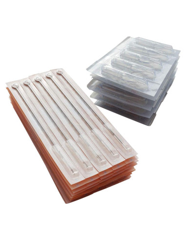 50 Agujas de Tatuaje 3RL y 50 Puntas Estériles PVC Needlehouse