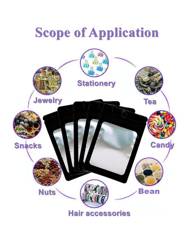 400 Bolsas Mylar Holográficas 2.3x3.9" Loveaiai para Almacenamiento