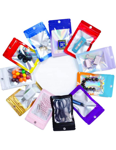 400 Bolsas Mylar Holográficas 2.3x3.9" Loveaiai para Almacenamiento