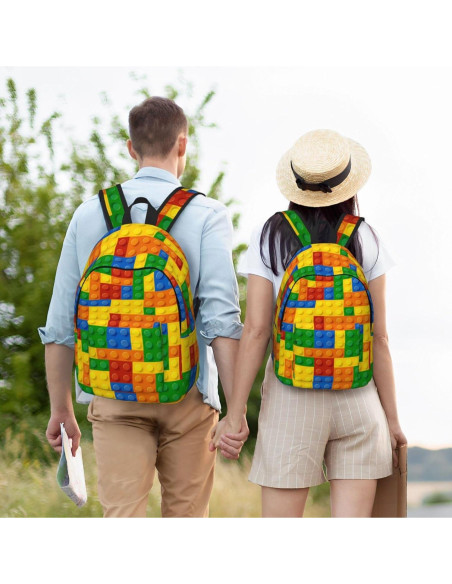 Mochila Lona Ligera GVGOAGL 40cm Patrón Colorido Unisex