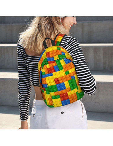 Mochila Lona Ligera GVGOAGL 40cm Patrón Colorido Unisex